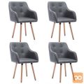 Jedilni stoli 4 kosi blago 55x55x84 cm svetlo sive barve