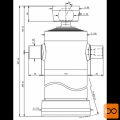 Cilinder teleskopski, 4stopnje, 14t, 1500mm, s kroglo 4043S