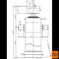 Cilinder teleskopski, 3stopnje, 8t, 1493mm, s kroglo 3037S