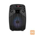 Prenosni aku. FM USB karaoke zvočnik Bluetooth LED RGB 10W