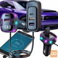 Avto FM oddajnik in polnilec bluetooth 3x USB 12-24V LED RGB