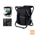 3V1 turistični zložljiv ribiški stol s termo hlad. nahr. črn