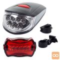 Set kolesarske svetilke + zadnja luč 7+5 LED